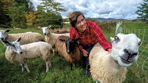 Katie Sullivan checking on her flock in Albany