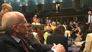 Congressman Peter Welch takes part in a sit-in Wednesday on the House floor.