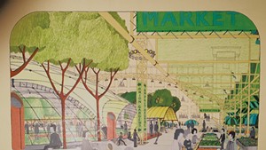 Winooski Dome farmers market concept sketch, 1980
