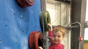 Luke tackles the tire wall