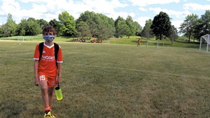 Zac returned to soccer team practice this summer
