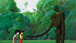 Pazu and Sheeta meet  a robot in 'Castle in the Sky'