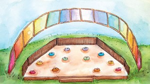 A new outdoor classroom, illustrated by 11th grade student Wren Van Deusen