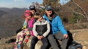 Alison's parents and kids on a hike in New York during pre-pandemic times