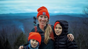 Allison Korn of Brattleboro with her children