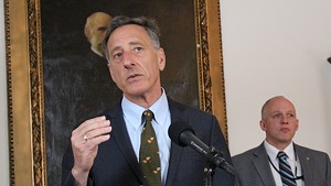 Gov. Peter Shumlin at the Statehouse in March