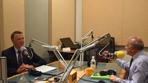 Republican gubernatorial candidates Phil Scott (left) and Bruce Lisman at a Vermont Public Radio debate this week.