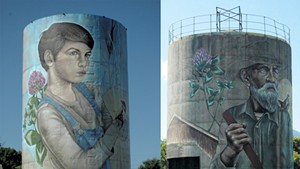 Silo murals by Sarah C. Rutherford