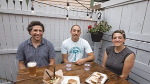 From left: Michael, Joe and Leah Collier of Maudite Poutine