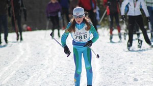A young skier at Craftsbury Outdoor Center