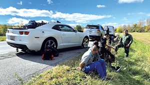 Border patrol agents stopping smugglers and migrants in October near Champlain, N.Y.