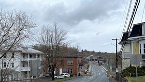Main Street, Derby Line, looking toward the Canadian border