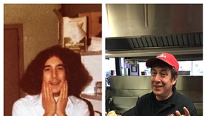 Jimmy McHugh at Al's French Frys circa 1980 (left) and 2017