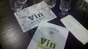 Wine tasting at Vin Bar & Shop in Burlington