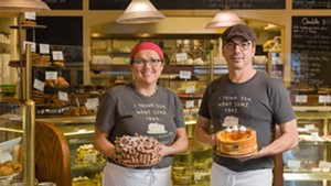 Alison Lane and Andrew Silva in their original Burlington bakery and café in 2020