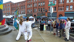 A performance at a recent Friday night block party in St. Johnsbury