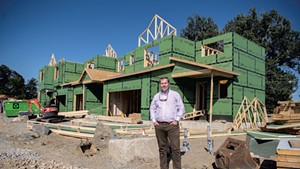 Above: O'Brien Brothers CEO Evan Langfeldt at the construction site of Hillside East in South Burlington