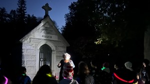 A Fright by Flashlight tour at Lakeview Cemetery