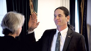 Lt. Gov. David Zuckerman being sworn into office