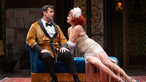 Andrew Gombas and Izzie Steele in The Play That Goes Wrong