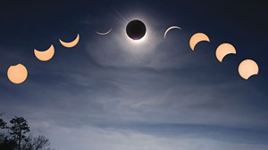 Time-lapse composite of the eclipse stages taken from Oakledge Park, Burlington