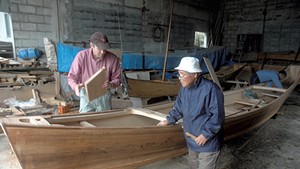 Douglas Brooks apprenticing with a Japanese master boatbuilder