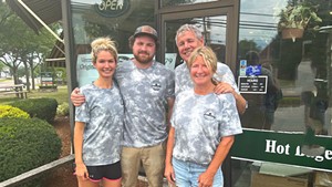 From left: Avery, Hayden, Kyle and Tammy Fersing at the Burlington Bagel Bakery's Essex location in 2022