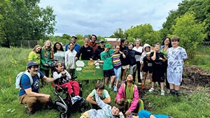 Fifth grade class from Champlain Elementary School after picking up trash