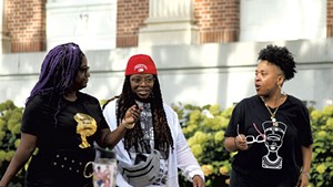 From left: Kiah Morris, Tyeastia Green and Ferene Paris in 2023