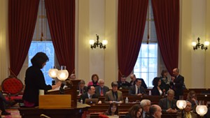 House Speaker Mitzi Johnson on the House floor Tuesday afternoon.