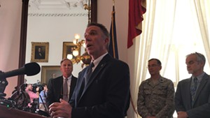 Gov. Phil Scott speaks to reporters at his cybersecurity press conference Tuesday.