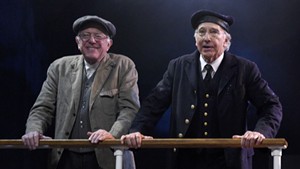 Sen. Bernie Sanders (left) and Larry David on "Saturday Night Live"