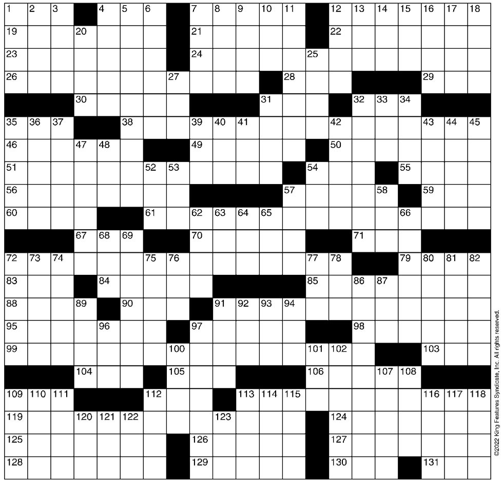 Crossword: City Namesakes (5/4/22) Crossword Seven Days Vermont