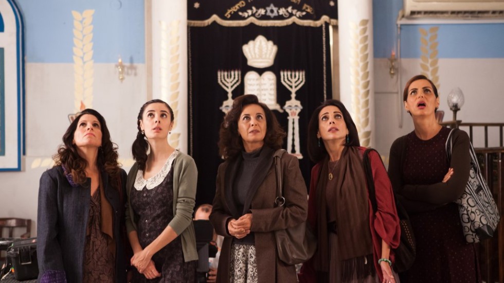 OVER THEIR HEADS? The women of an Orthodox synagogue fight for a place to worship in Ben-Shimon’s Israeli blockbuster.