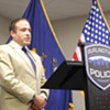 Burlington Police Chief Brandon del Pozo at a press conference Monday
