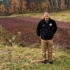 Bob Lesnikoski in front of a cranberry bog