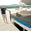 Rodney Putnam and his wake boat on Lake Iroquois