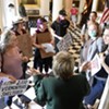 Protesters outside the House chamber on Tuesday