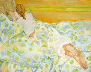 COURTESY OF EDGEWATER GALLERY - "The Joy of Reading in Bed" by Catherine Childs