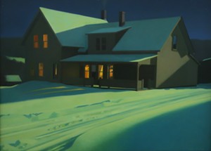 COURTESY OF EDGEWATER GALLERY - "Winter Night Light," painting by Kathleen Kolb