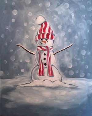 COURTESY OF PAINTING SOCIAL - "Snow Man" by Claire Payne