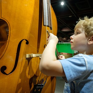 COURTESY OF MONTSHIRE MUSEUM - Visitor with double bass