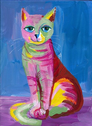 COURTESY OF CATHY STEVENS-PRATT - Cat painting by Cathy Stevens-Pratt