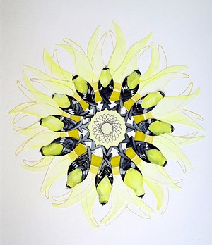 COURTESY OF DOSTIE BROS. FRAME SHOP - "Gold Finch Sunflower" by Nancy Tomczak
