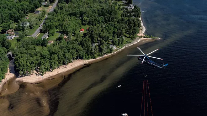 Image: Why Did a Chopper Haul Another Aircraft Across Lake Champlain?